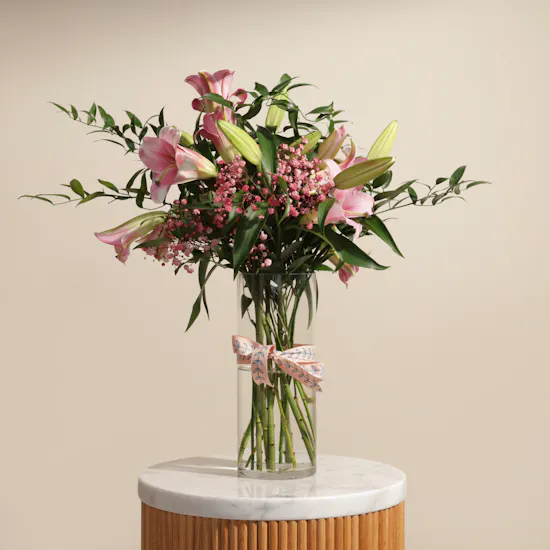 Simply Pink Lilies Vase