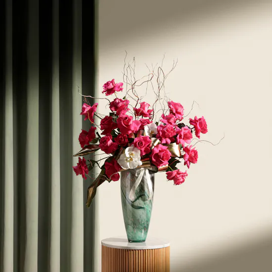 Blush of Romance Flowers Vase