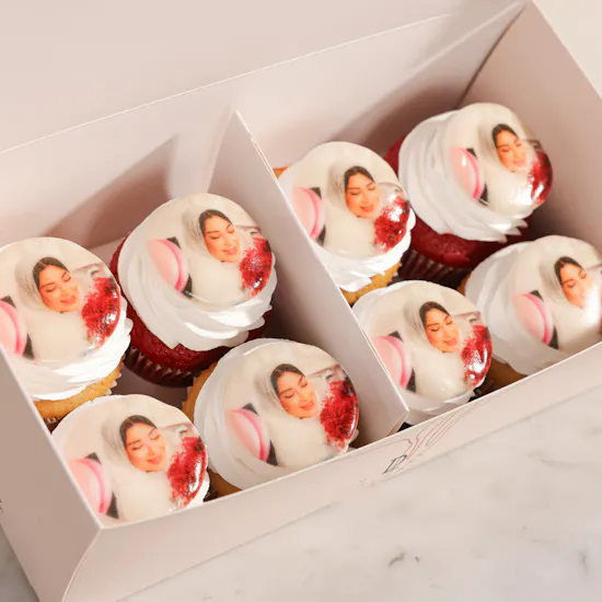 December Cake Personalized Photo Cupcakes