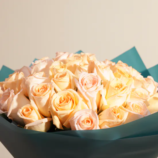 Opulent Peach Roses Bouquet
