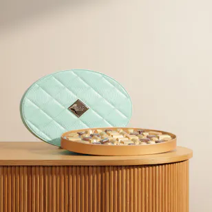 Bostani Chocolate Tiffany Oval Leather Box