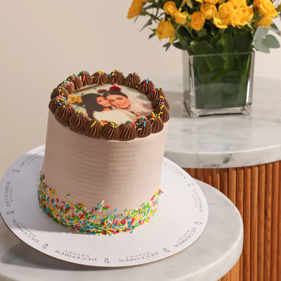 December Cake Personalized Photo Chocolate Cake | Moment of Pure Flowers
