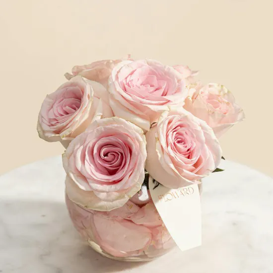 Gentle Pink Roses Vase