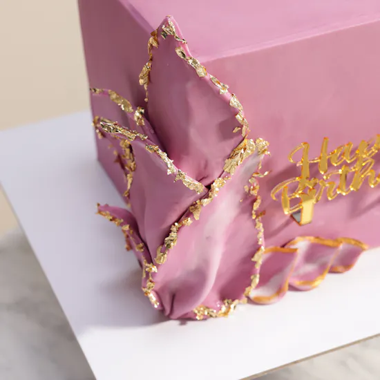 Floward Blush Butterfly Birthday Square Cake