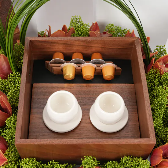 Saudi Artisanal Company Coffee Set | Orange Cymbidium