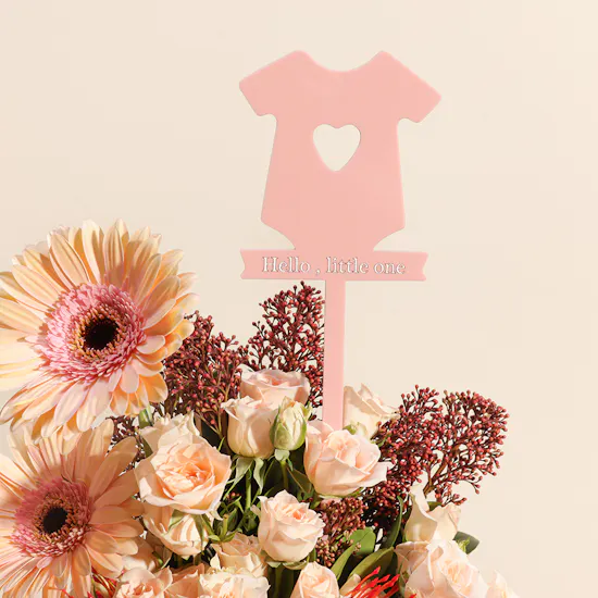 Welcome Baby Girl Flowers Vase