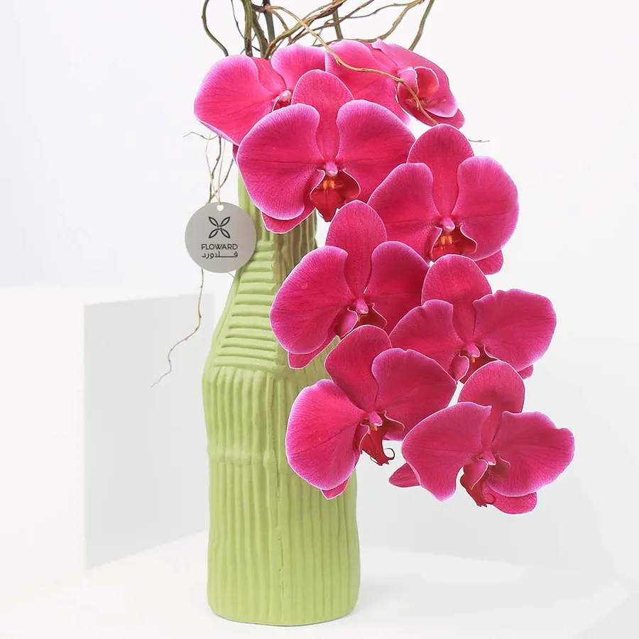 Purple Orchid | Green Vase 3