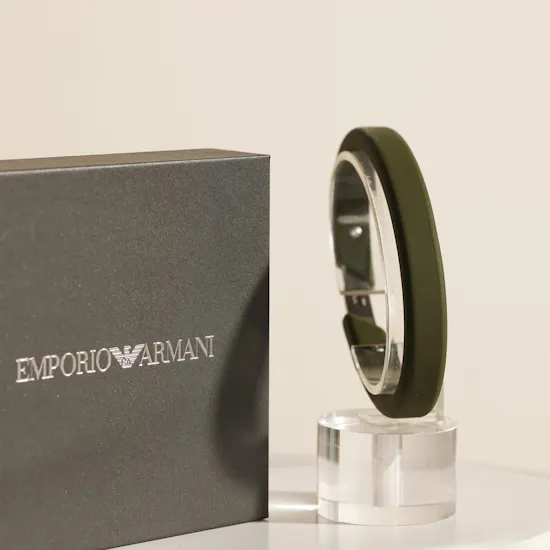 Emporio Armani Green Silicone Bangle Men's Bracelet