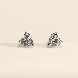 Dinova Heart-shaped Lab Grown Diamond Stud Earrings