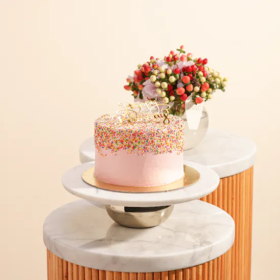 Sweet Atelier Happy Birthday Cake | Amazing Flowers Vase
