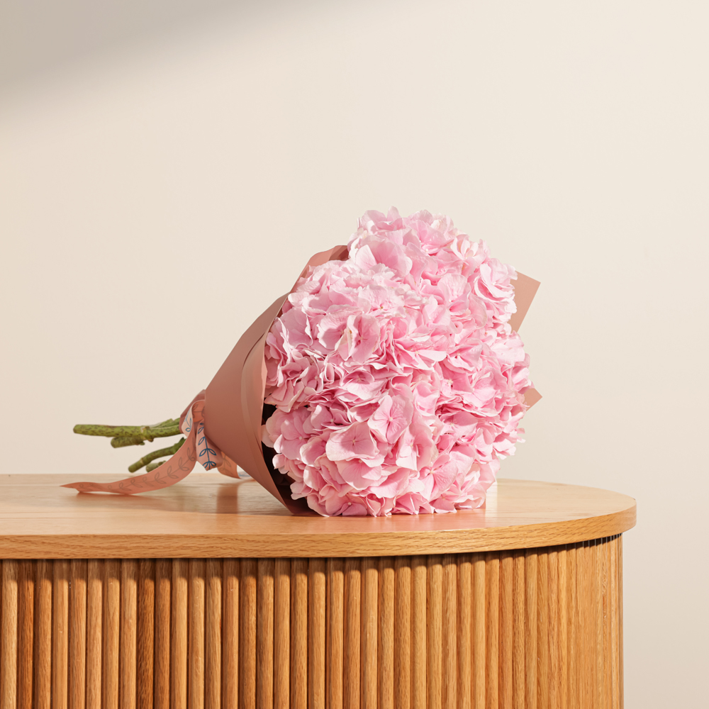 باقة هيدرانجيا وردية أنيقة