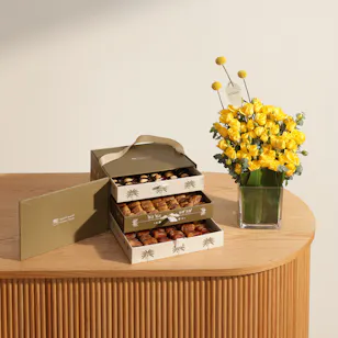 Golden Date Assorted Dates Box | Cheerful Flower Vase