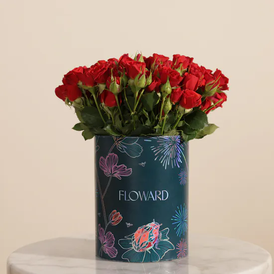 Charming Red Baby Rose Box | 25 Flowers