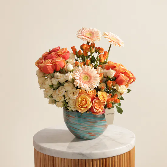 Peach Celebration Flower Vase