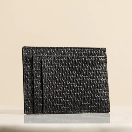 Armani Exchange Monogram Debossed Cardholder and Keychain Set
