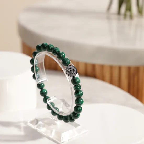 Zayan Malachite Silver Bracelet | Cheerful Rose Bouquet