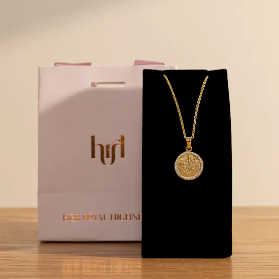 Hrh Surat Al Ikhlass Gold Plated Necklace