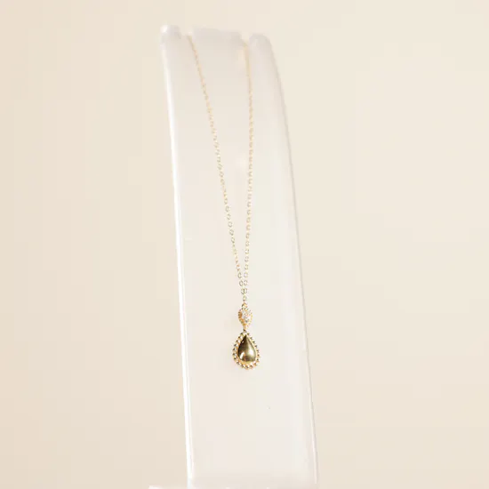Amal Almajed Drop Charm Gold Women's Necklace | Chic Flowers Vase