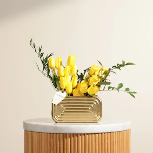 Sunlit Grace Yellow Flower Vase Sunlit Grace Yellow Flower Vase