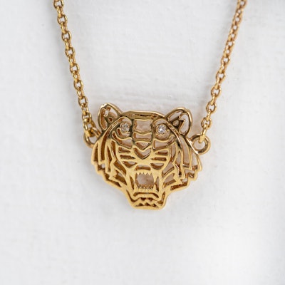 KENZO PINK GOLD PLAT NECKLAC