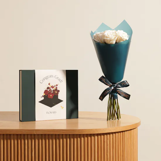 Floward Congrats Grad Medium Chocolates Box | Gentle Grace Flower Bouquet