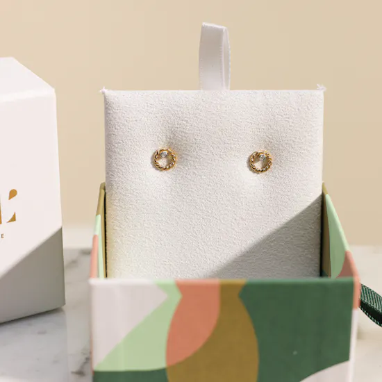 Miss L by L'azurde Kids Circle Clear Stone Stud Earrings