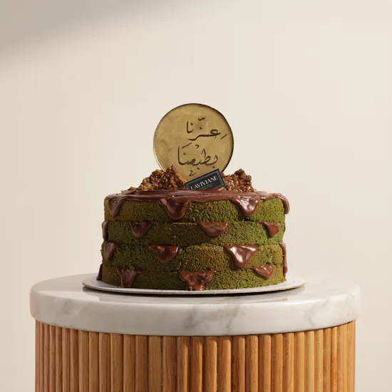 كيك النوتيلا والفستق لليوم الوطني السعودي من لاڤيڤيان