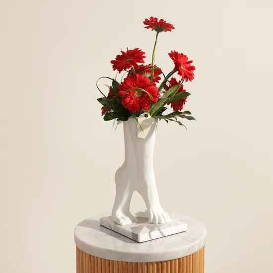 Natural Red Gerbera Vase