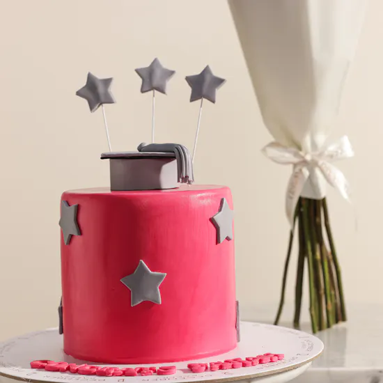 December Cake Personalized Graduation Fuchsia Cake | Victorious Flower