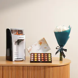 Baby Brezza Formula Pro Advanced Baby Formula Dispenser | Chocolate Creations Box and Flowers Baby Brezza Formula Pro Advanced Baby Formula Dispenser | Chocolate Creations Box and Flowers