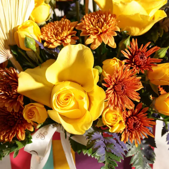 Colorful Blooming Flower Vase