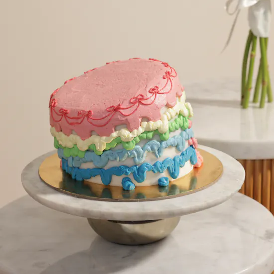 Floward Colored Birthday Cake | Flowers Bouquet and Balloons