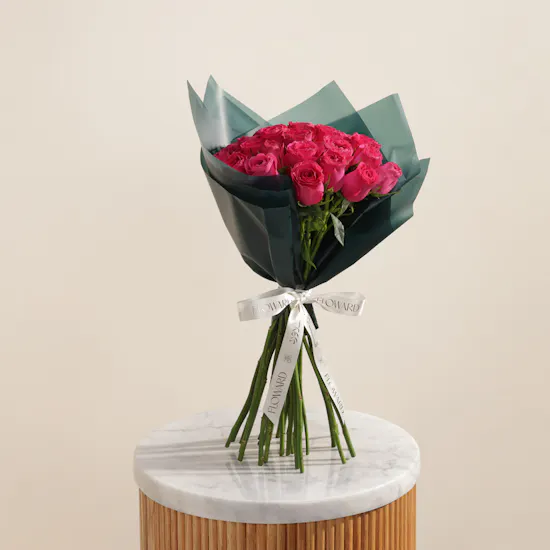 Spark of Joy Fuchsia Roses Bouquet