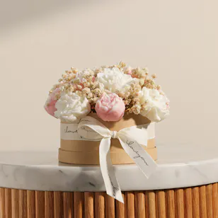 Done By SHK Pink and White Medium Candle Bouquet