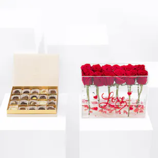 Godiva Chocolate White Box & Floward Love Box Godiva Chocolate White Box & Floward Love Box