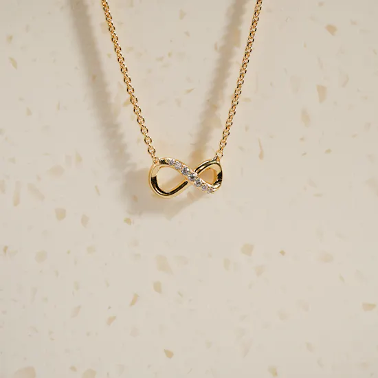 Pandora Golden Infinity Necklace and Earrings Gold Plated Set