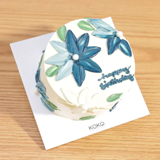 Koko Happy Birthday Mini Cake | Blue Delphinium