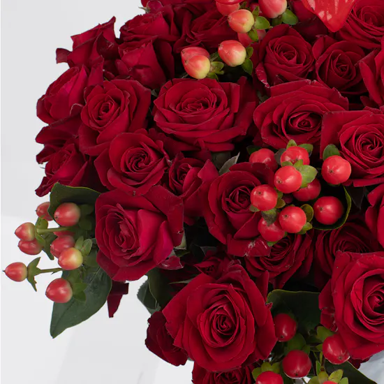 Raspberry Flowers | Glass Vase