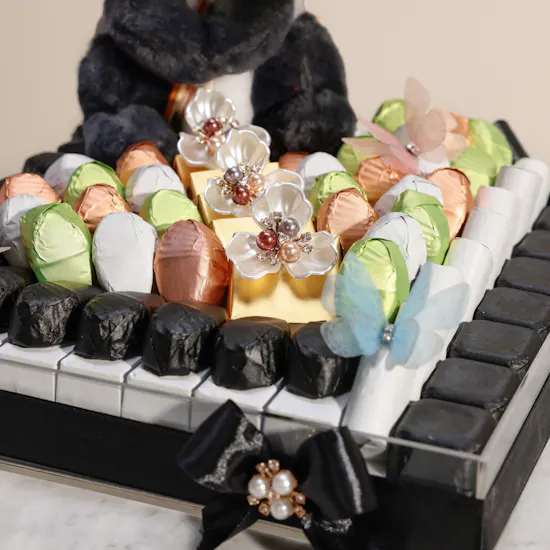 Floward Chocolates and Black Teddy Bear Tray