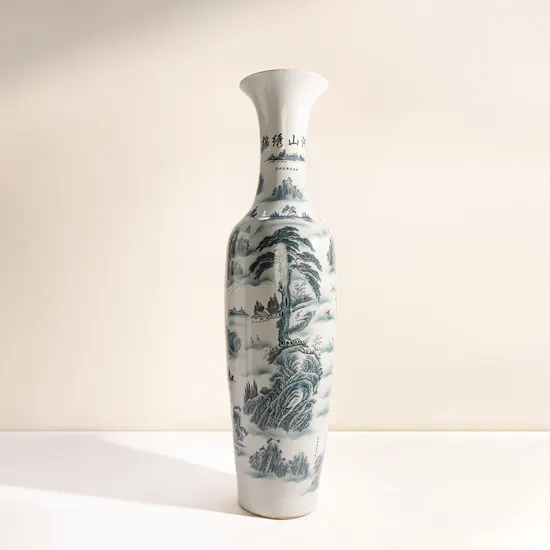 Traditional White Chinese Landscape Vase 180 CM