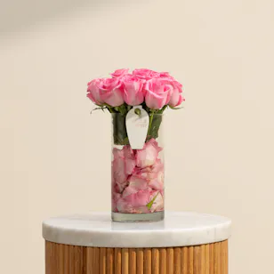 Pink Plush Rose Revival Vase