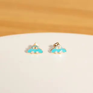 Siran by Iram Blue Baby Car Diamond Earrings