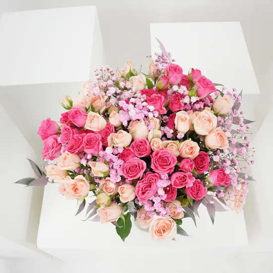 Peachy Fuchsia Elegance | Flower Vase