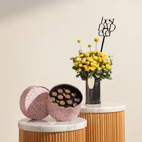 Hanoverian Mix Chocolate Box | Best Dad Sparkling Flower Vase