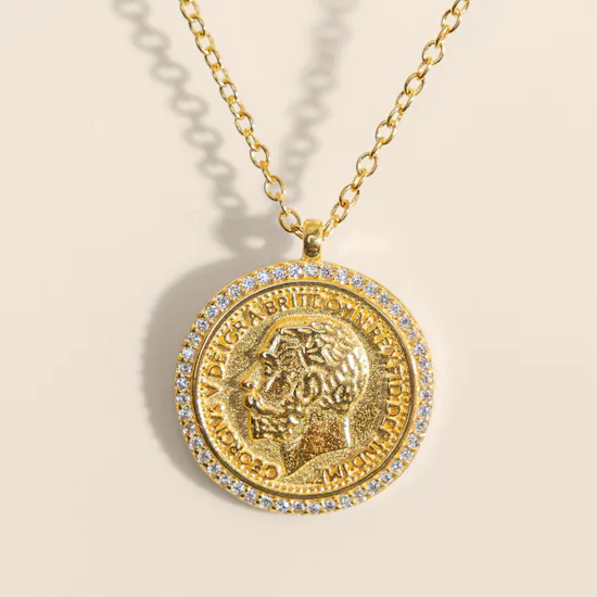 Hrh Gold Plated Coin Necklace