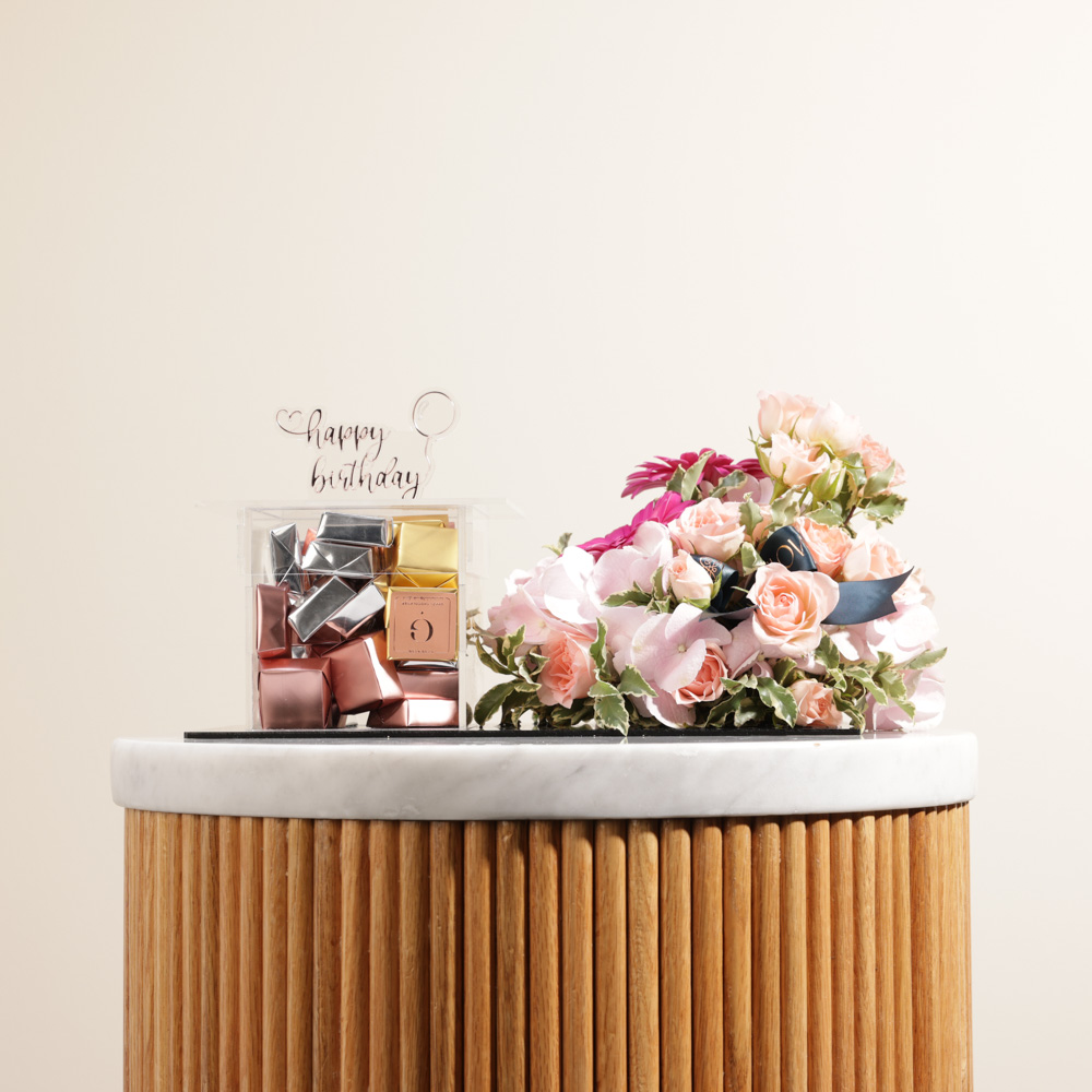 Ghazl Happy Birthday Chocolate Box | Delicate Petals