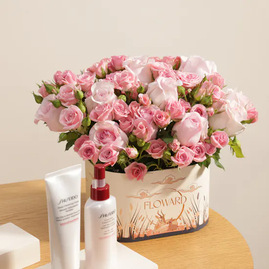 Floward x LETOILE Shiseido Daily Skin Care Set | Classy Roses
