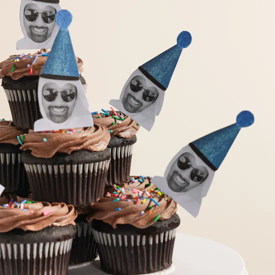 NQ's Bakery Personalized Photo Double Chocolate Cupcake Tower