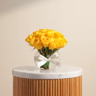 Golden Bliss Vase | 25 Roses Golden Bliss Vase | 25 Roses