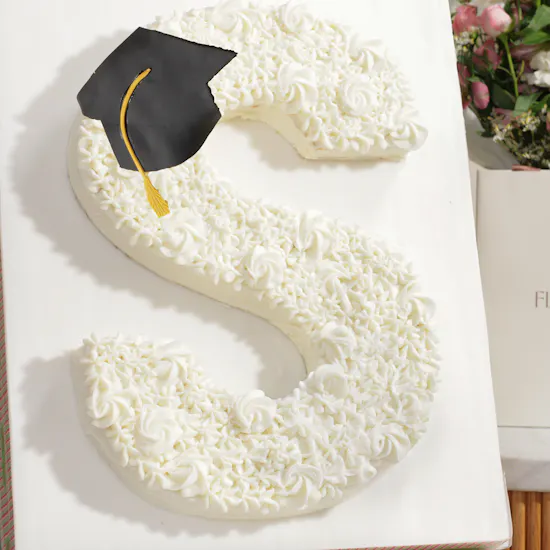 Helen's Bakery Personalized Graduation Letter Cake | Joyful Flower Bouquet